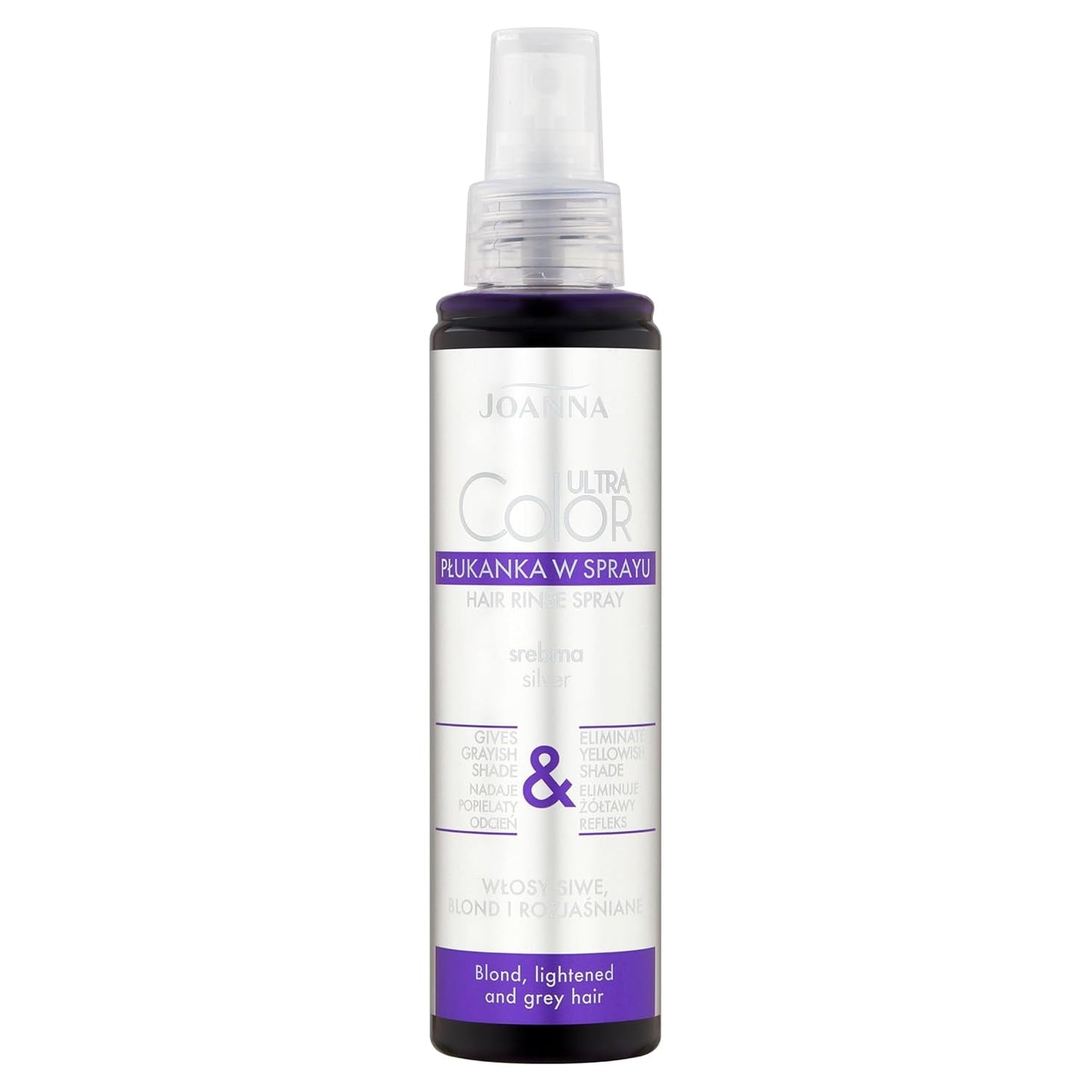 Joanna Ultra Color - Revitalisant de couleur rose pour cheveux blonds et clairs - Rose pastel - Brillance naturelle - Élimine la nuance jaune des cheveux gris-blonds - Effet temporaire - 150 ml Teinture capillaire Naty Shop Spray gris gris nuance de blond 150 Ml (1 paquet)