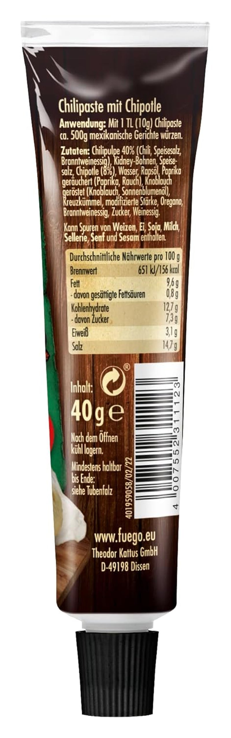 - Pâte de chili chipotle, plats mexicains épicés, pour 4 recettes, végétalien, 1 x 40 g