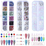 4200 pièces de pierres à strass pour les ongles, les paillettes, les paillettes, les colliers de strass avec les cristaux, les pierres à ongles, les diamants pour l'art des bijoux, un fond de teint unique pour les pierres à strass et les cueilleurs de strass