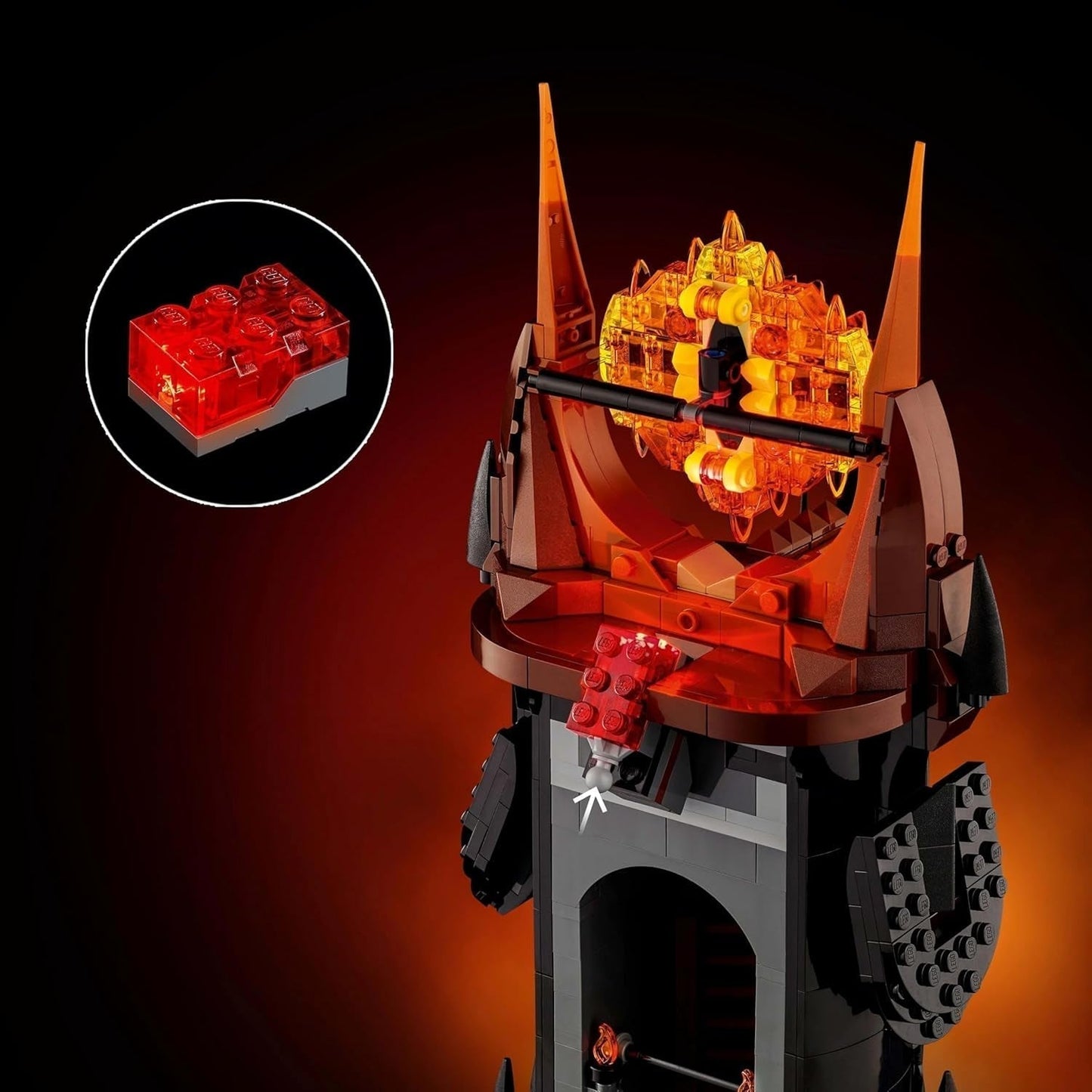 LEGO Icons Le Seigneur des Anneaux : Barad-Door Ensemble de construction pour adultes avec figurines de Sauron, Gothmog, Orc, Frodon, Sam et Gollum Souvenirs de films Fan à collectionner 10333 Jeux de construction Acheter dans le LEGO-Store