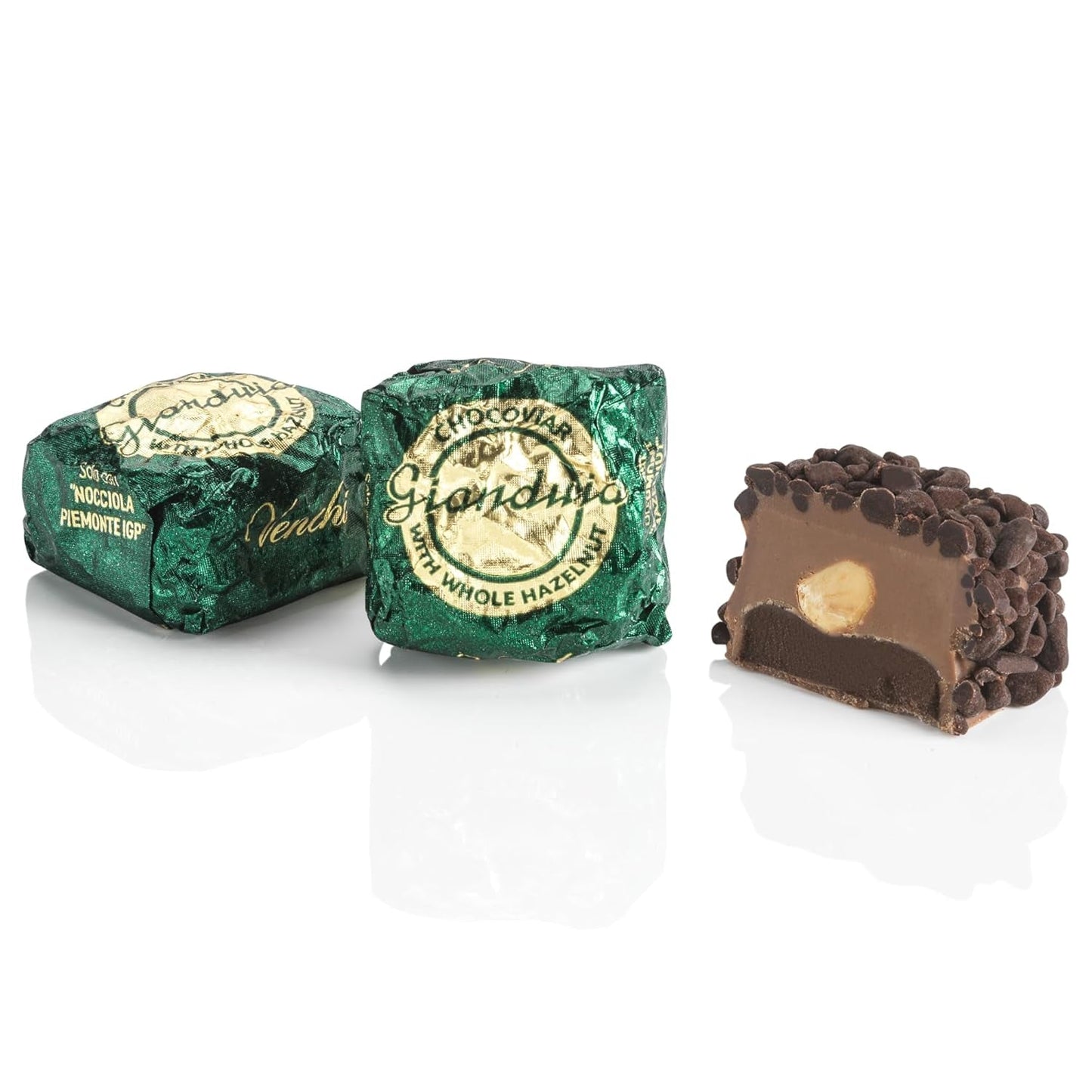 Venchi – Chocoviar Gianduia, pralines en sachet de 1 kg, chocolat Gianduia produit exclusivement avec des « noisettes des forêts du Piémont », sans gluten, sans colorants artificiels et sans conservateurs