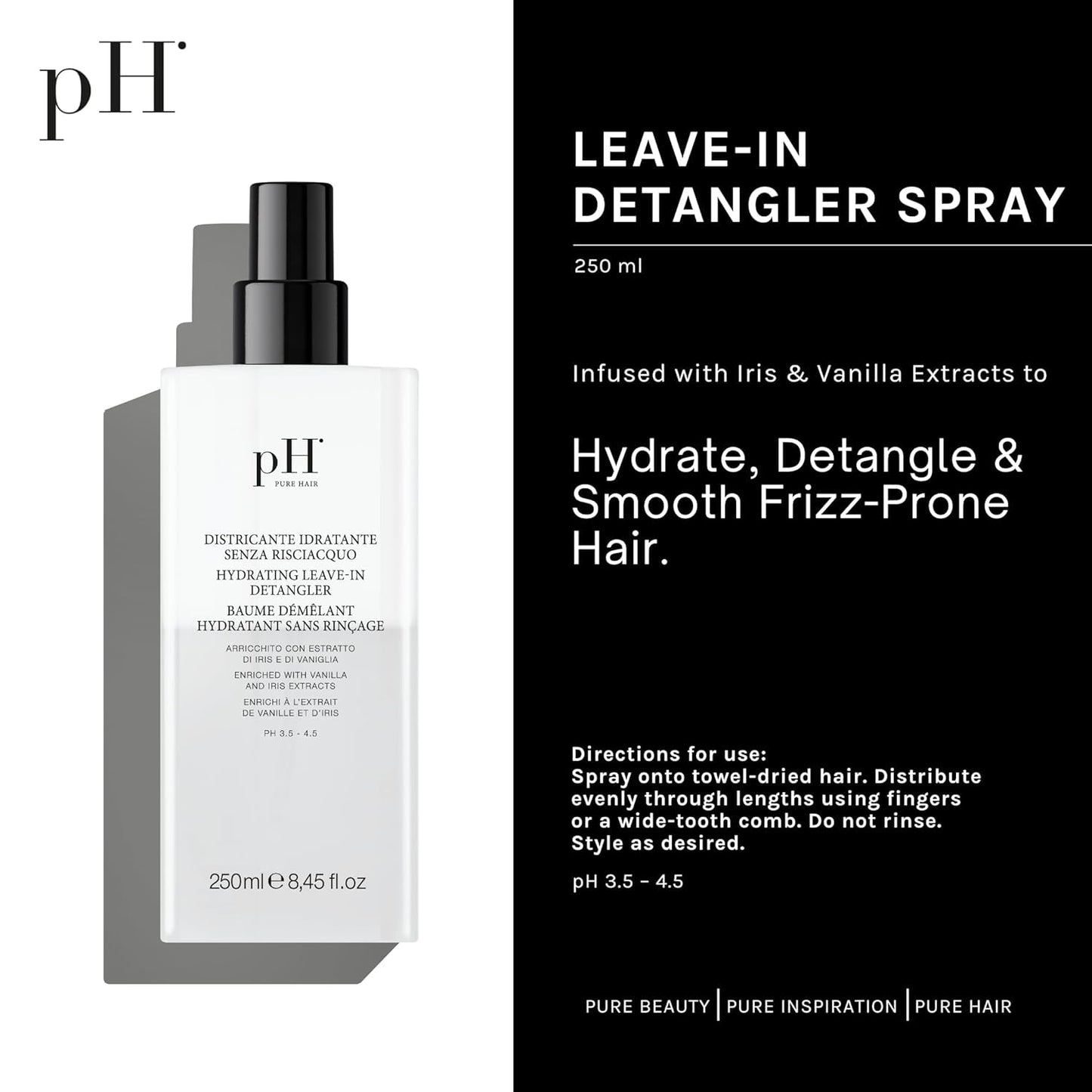 Produits démêlants cheveux sans rinçage au pH hydratant 250 ml Produits démêlants cheveux Naty Shop