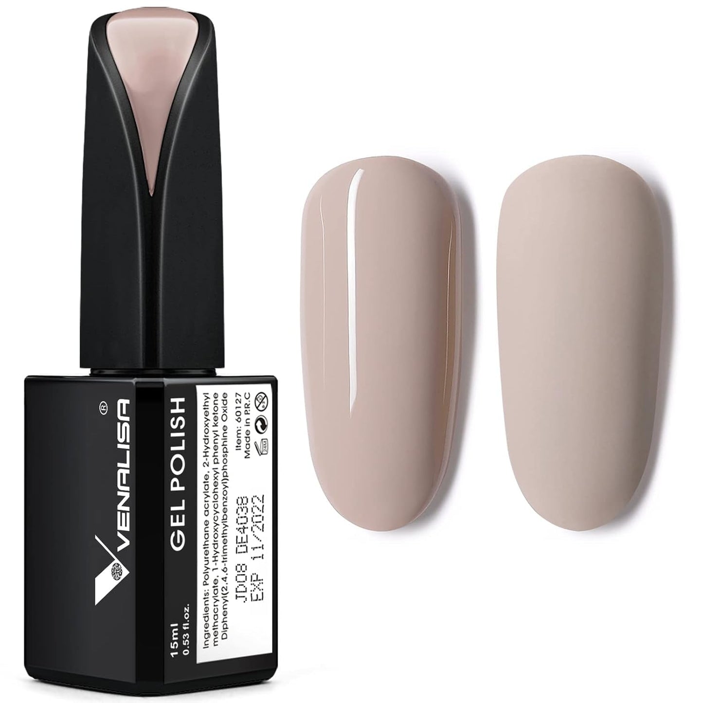 VENALISA Vernis à ongles UV orange corail 15 ml Vernis à ongles gel pour lampe à ongles UV Modèles de vernis à ongles gel orange corail transparent pour la conception des ongles à faire soi-même