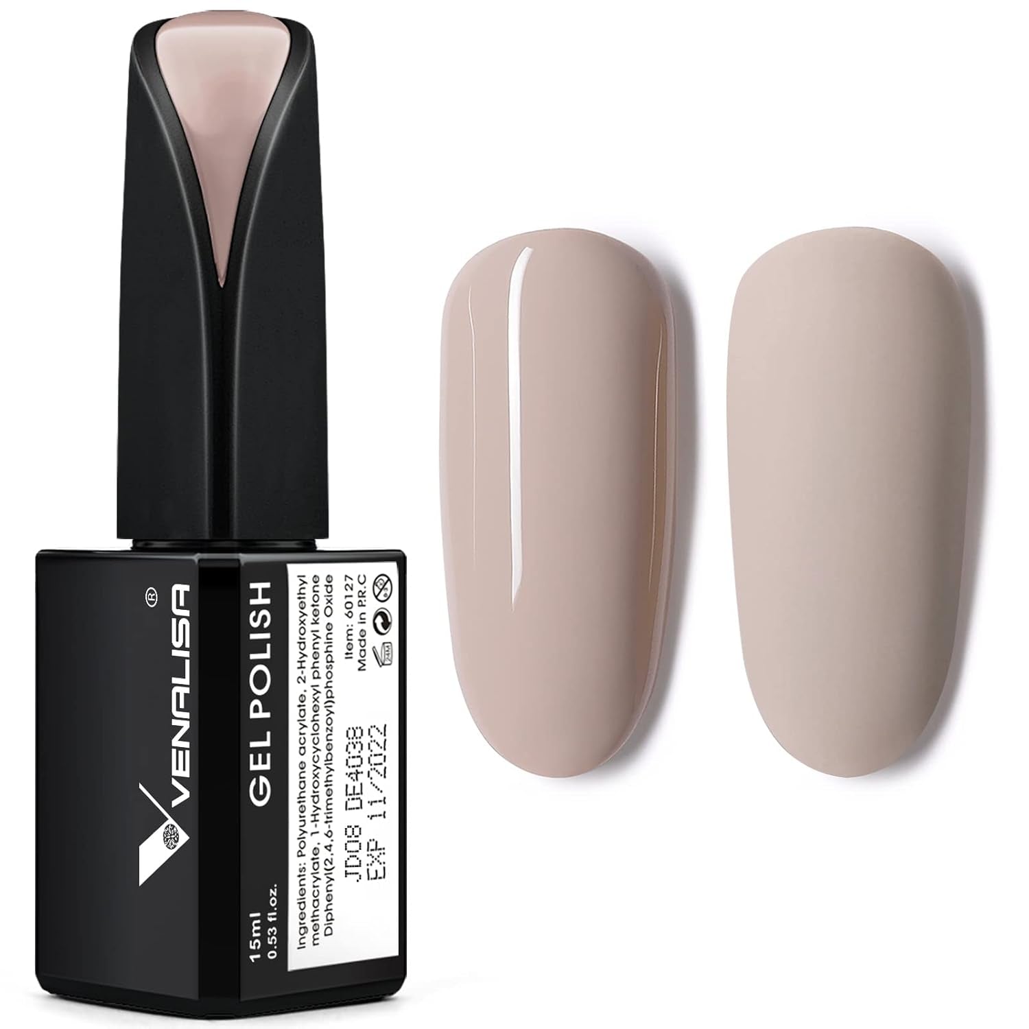 VENALISA Vernis à ongles UV orange corail 15 ml Vernis à ongles gel pour lampe à ongles UV Modèles de vernis à ongles gel orange corail transparent pour la conception des ongles à faire soi-même