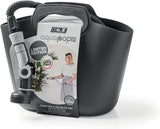 GF SRL, Aquapop Gris Édition Limitée avec tuyau textile auto-extensible de 25 m Fabriqué en Italie, sac en plastique souple, buses et raccords Lancia 8 pour l'irrigation du jardin, gris foncé