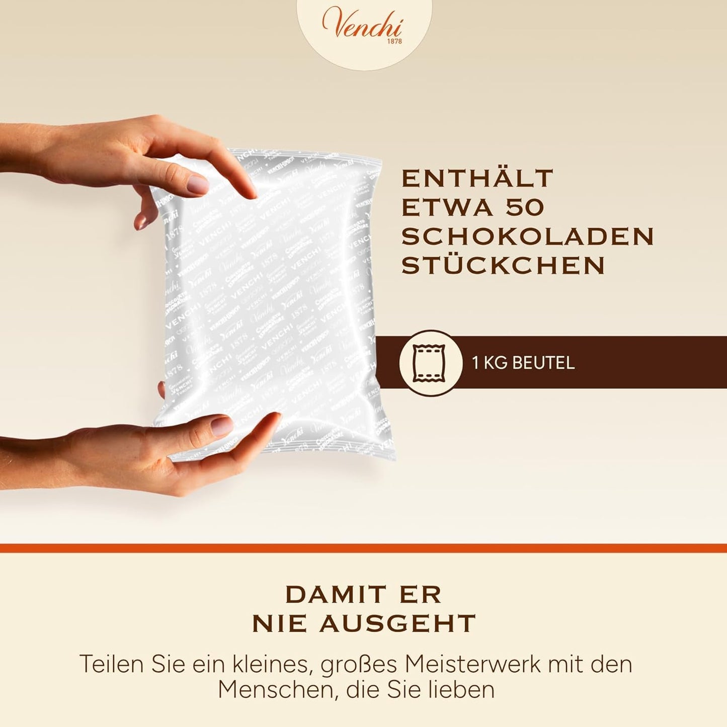 Venchi – Chocoviar Gianduia, pralines en sachet de 1 kg, chocolat Gianduia produit exclusivement avec des « noisettes des forêts du Piémont », sans gluten, sans colorants artificiels et sans conservateurs