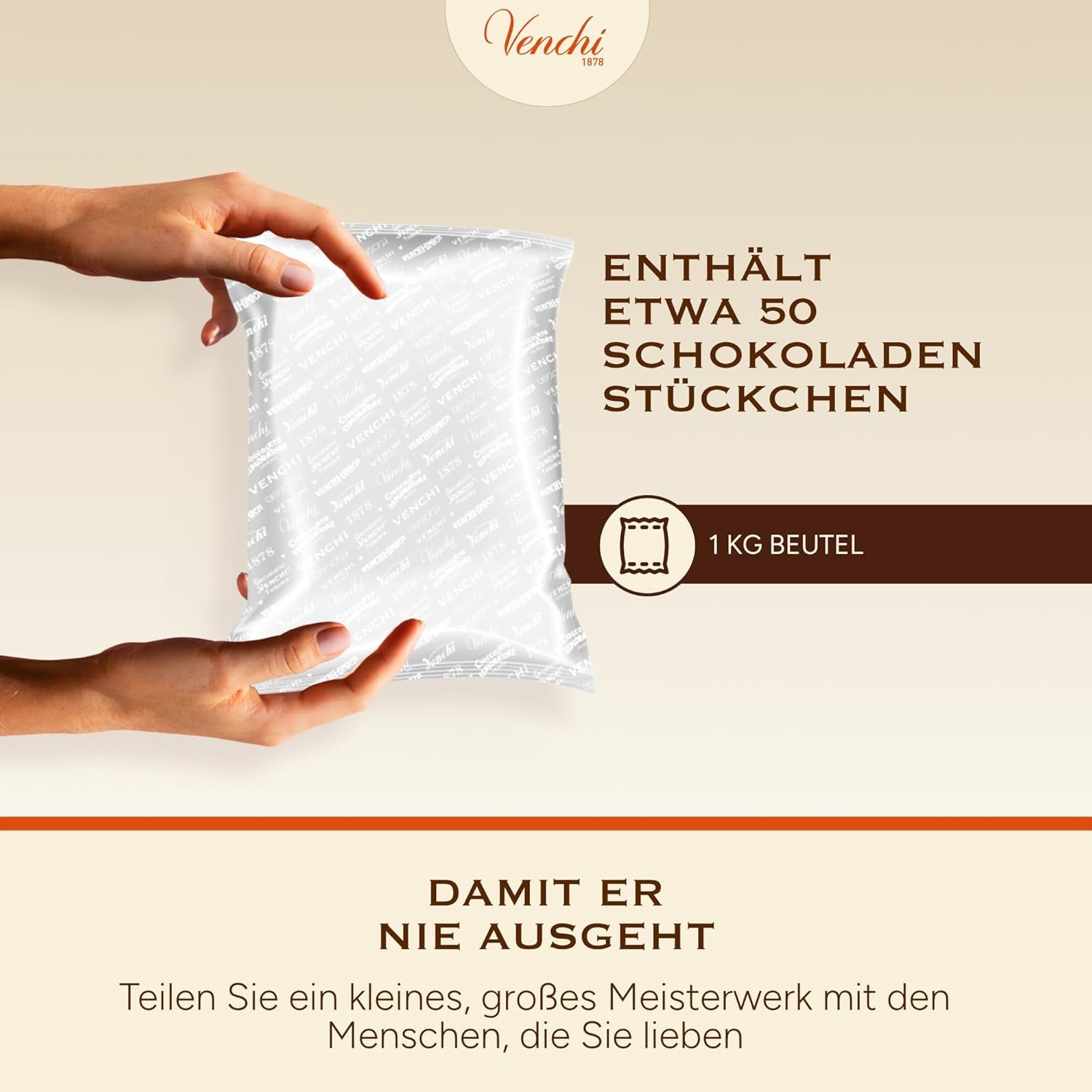 Venchi – Chocoviar Gianduia, pralines en sachet de 1 kg, chocolat Gianduia produit exclusivement avec des « noisettes des forêts du Piémont », sans gluten, sans colorants artificiels et sans conservateurs