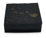 Serviettes en Satin Père Noël 40 X 40 2 Épis Pli 1/4 50 Serviettes Punta-Punta Noir