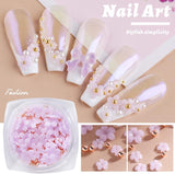 6 boîtes de breloques d'art de fleur 3D, strass de fleur en acrylique avec ornements en or et perles d'argent, bijoux en perles d'argent, accessoires de décoration pour les femmes, les femmes, conception de bijoux DIY, décoration de base…