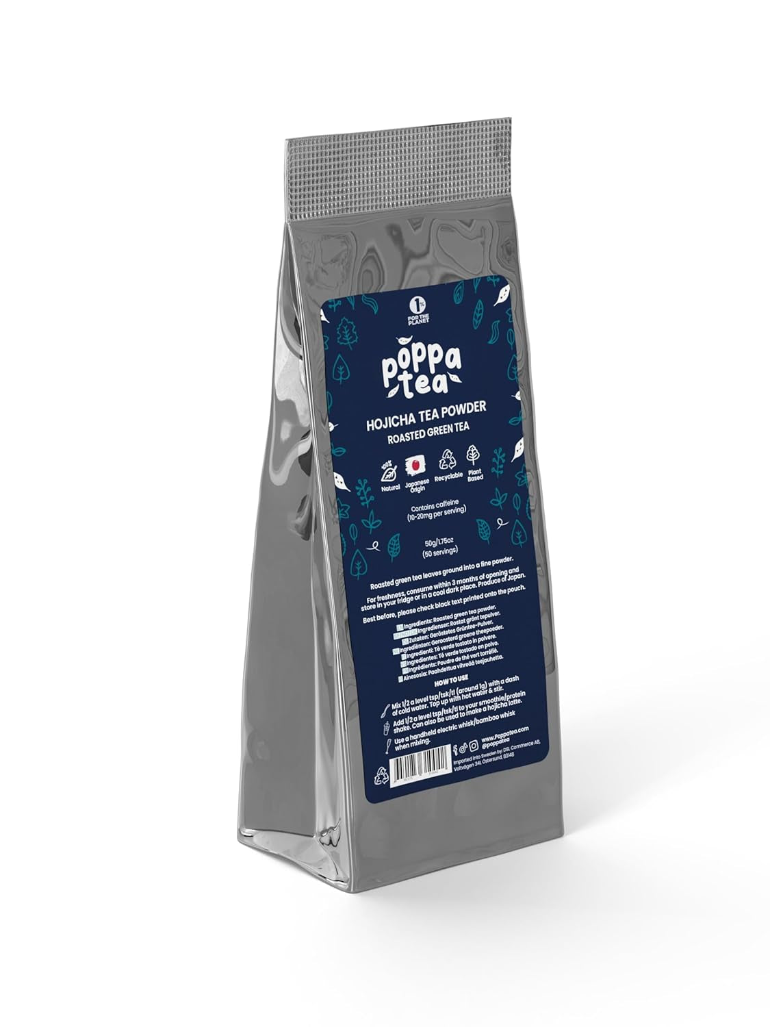 Poudre de thé Poppatea Hojicha - Thé vert torréfié (sachet de recharge de 50 g)