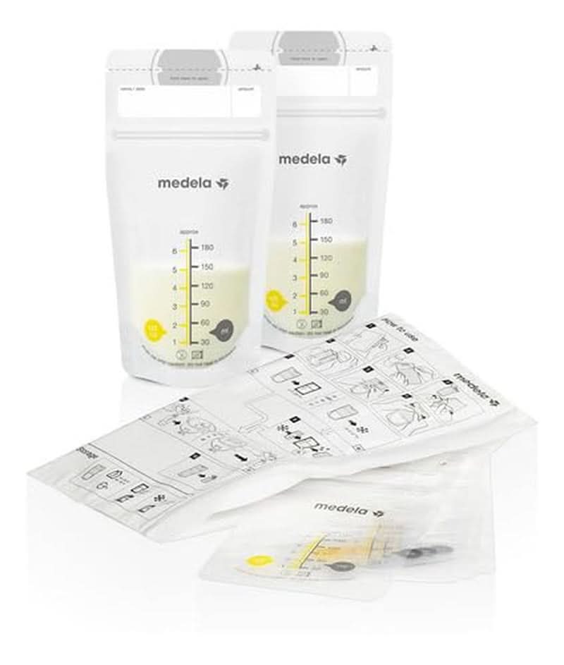 Sacs de conservation du lait maternel Medela 25 pièces, env. 200 ml, blanc (version espagnole) Accessoires d'alimentation et d'allaitement Bebe Naty Shop