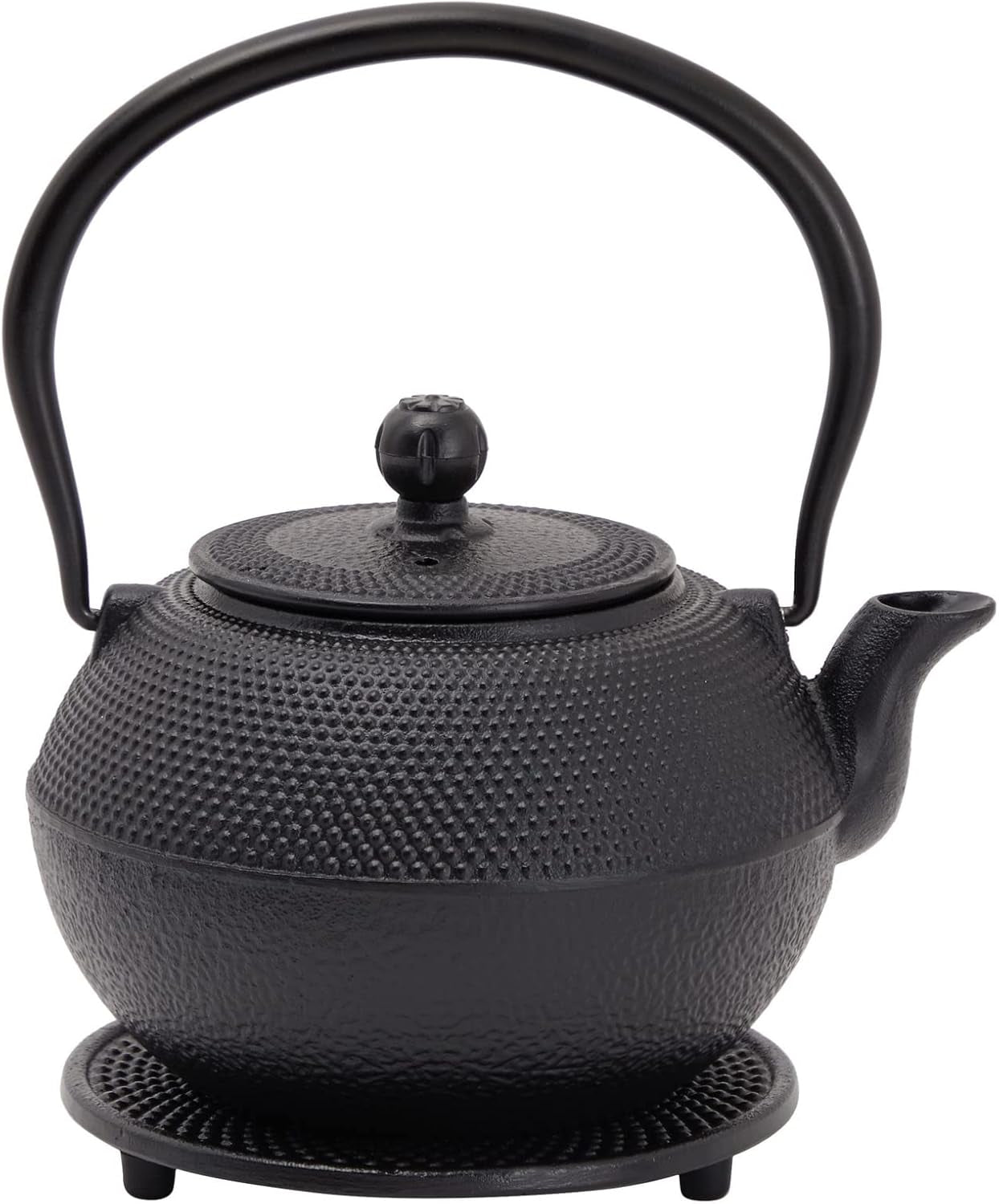 Juvale Service à thé japonais avec théière en fonte (1200 ml), soucoupe et 2 tasses, service à thé de style Tetsubin, noir