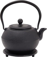 Juvale Service à thé japonais avec théière en fonte (1200 ml), soucoupe et 2 tasses, service à thé de style Tetsubin, noir
