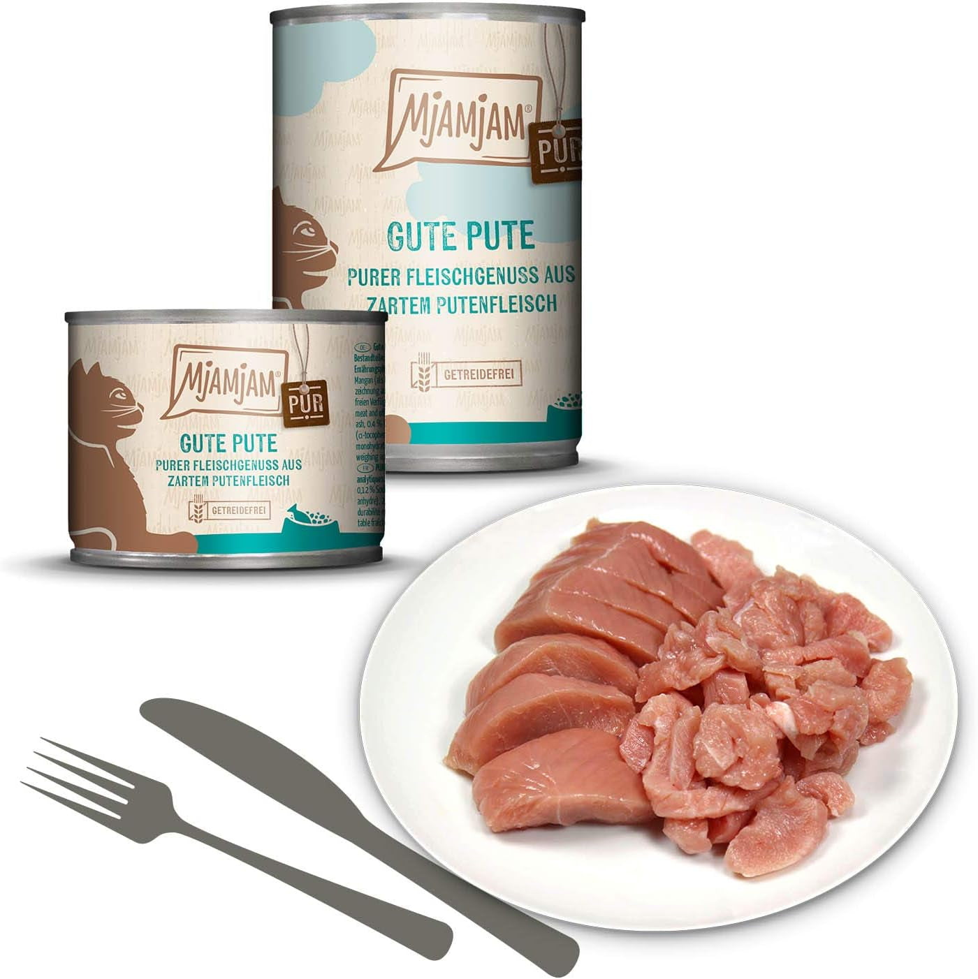MjAMjAM - Nourriture humide de qualité supérieure pour chats - Pack Mix V - Pure Meat Delight 6 Pack (6 x 400g) sans céréales avec viande supplémentaire