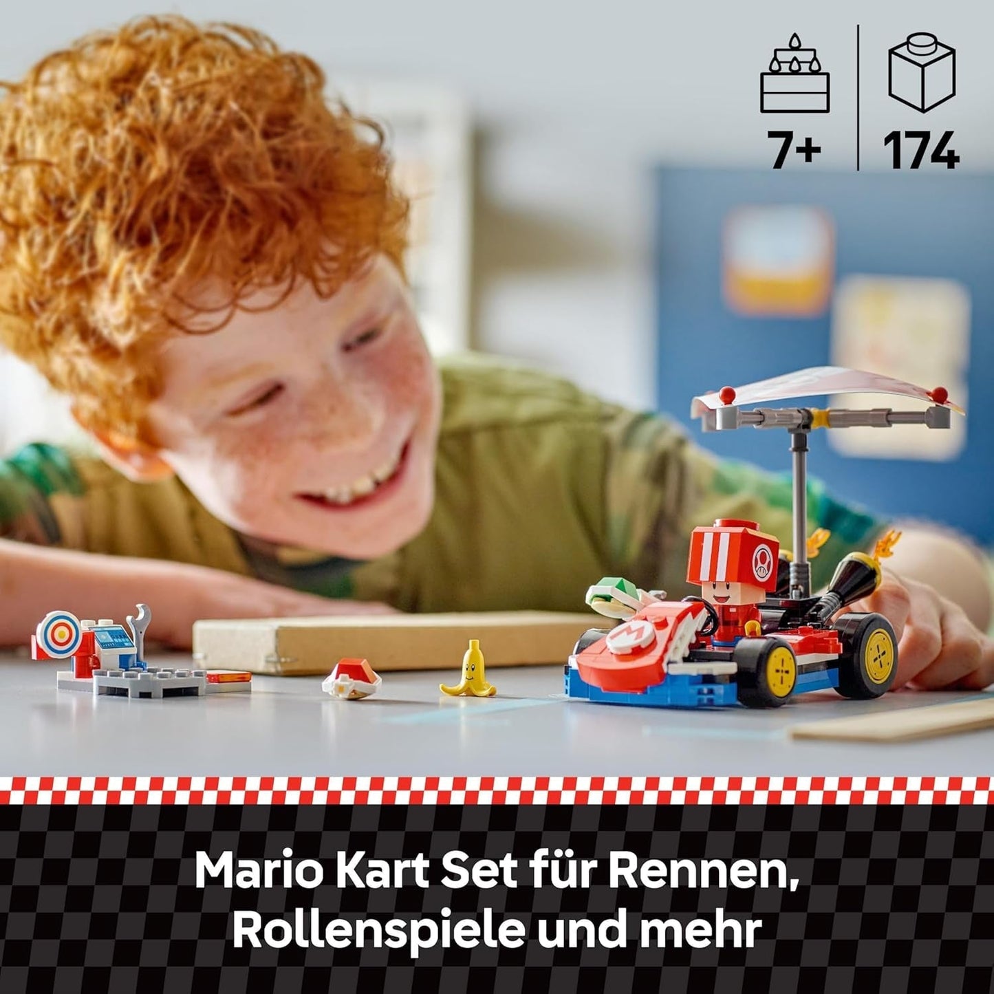 LEGO Super Mario : Mario Kart - Standard Kart, Collection Nintendo, Cadeau pour les enfants, Permet aux garçons, aux filles et aux joueurs de 7 ans et plus de jouer de manière indépendante, Jouet d'aventure avec figurine de crapaud 72032 Jeux de construction Besuche den LEGO-Store