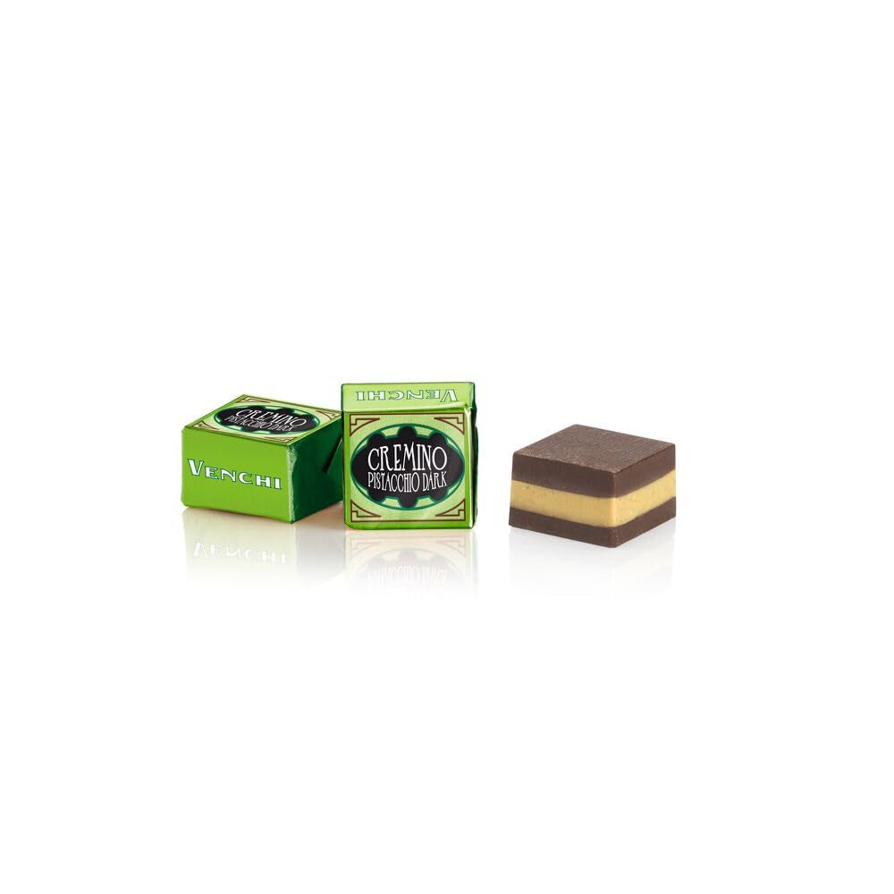 Venchi – Cremino Chocolat Noir à la Pistache, Pralines en sachet de 1 kg, au Chocolat Noir et Pistache Entière, Sans Gluten, Sans Colorant et Sans Conservateur
