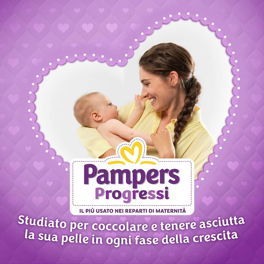 Couches Pampers Progressi & Fit Prime Midi, format court, 162 couches, taille 3 (4-9 kg), abonnement en ligne à la salle de sport pendant 1 mois en cadeau