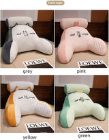 Oreiller de lecture avec accoudoirs, coussin de dossier pour lit, canapé, coussin de dossier extra large pour adulte pour lire avec rouleau de cou amovible (velours rose, 70 x 50 cm)