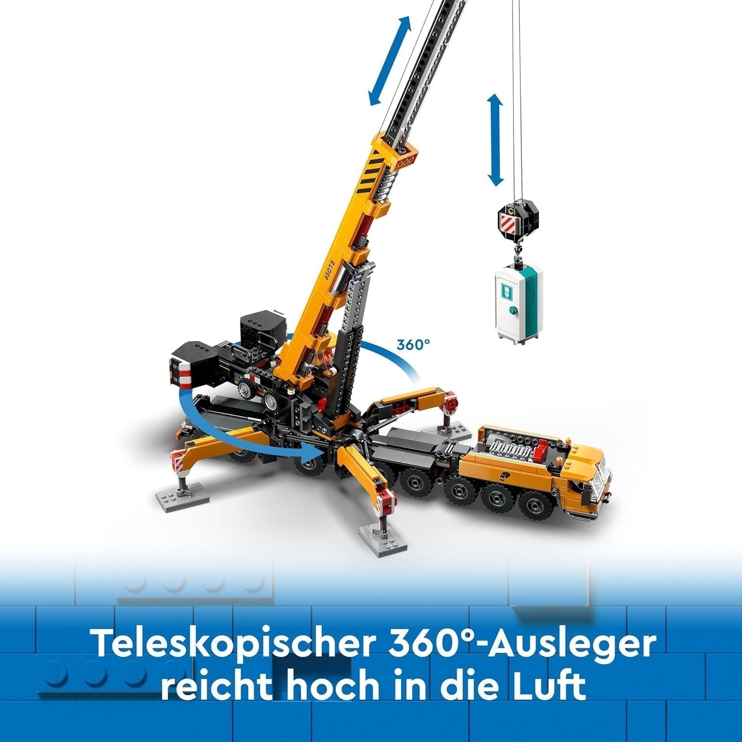 Grue de construction mobile LEGO City, jouet de construction pour garçons et filles, cadeau créatif pour enfants, bras long extensible, 4 figurines d'ouvriers de la construction pour jeu de rôle 60409 Besuche den LEGO-Store