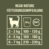 GimCat Near Nature Trial Mix 12 Pack - Aliment humide sans céréales pour chats à partir de 7 mois avec une recette adaptée à l'espèce et à la proie - 12 sachets (12 x 85 g)