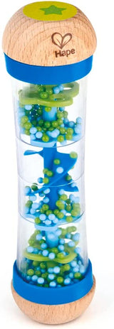 Hape faiseur de pluie | mini jouet musical avec clochettes en bois, bleu Bebe Toys Naty Shop Bleu