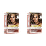 L'Oréal Paris Teinture capillaire permanente pour toutes les carnations, coloration sans ammoniaque, tons nude universels avec couverture complète des cheveux gris, Excellence Creme, no. 5U Châtain Clair (Marron), 1 pc Naty Shop Teinture Capillaire 5U 192 G (Pack de 2)