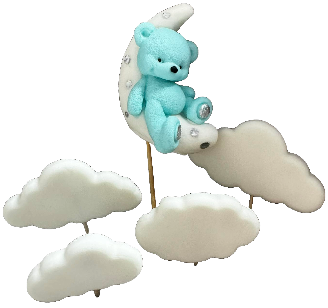 Lot de 5 décorations comestibles en sucre, Décorations en pâte à sucre Ursulet Naty Shop