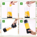 Mélangeur Smoothie Maker Entsafter: 380Ml Standmixer Persönlicher Shaker Proteinshake Mit 6 Edelstahlmesser Tragbar-Bpa-Freie Mit USB-Mixbecher Für Shakes,Saftoutdoor,Schwarz Bucatarie Naty Shop