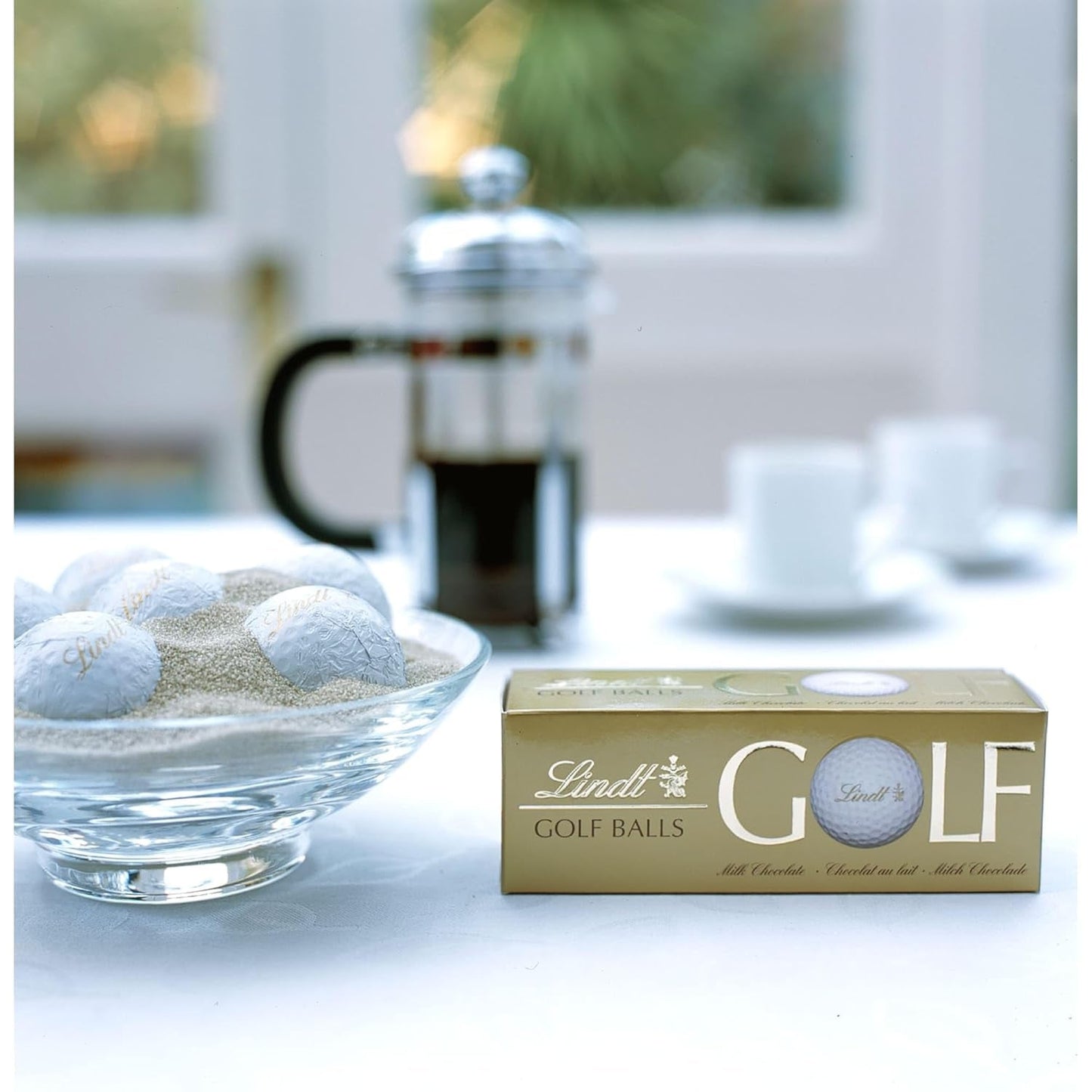 Chocolat Lindt - Balles de golf | 110G| Trois balles de golf au chocolat Lindt avec remplissage de crème de nougat et gaufres | Pralinengeschenk | Cadeau pour golfeur | Schokoladengeschenk Naty Boutique