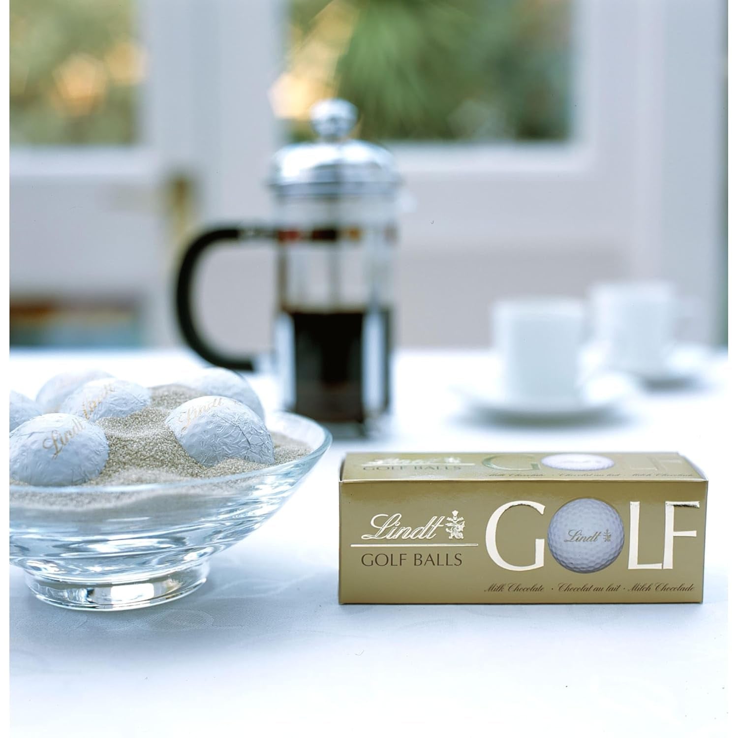 Chocolat Lindt - Balles de golf | 110G| Trois balles de golf au chocolat Lindt avec remplissage de crème de nougat et gaufres | Pralinengeschenk | Cadeau pour golfeur | Schokoladengeschenk Naty Boutique