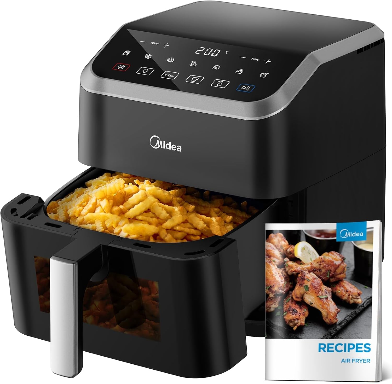 Friteuse à air chaud Midea 2L, friteuse à air 1150W, sans huile, friteuse à air chaud, fonction d'arrêt automatique appareils ménagers Naty Shop 5L