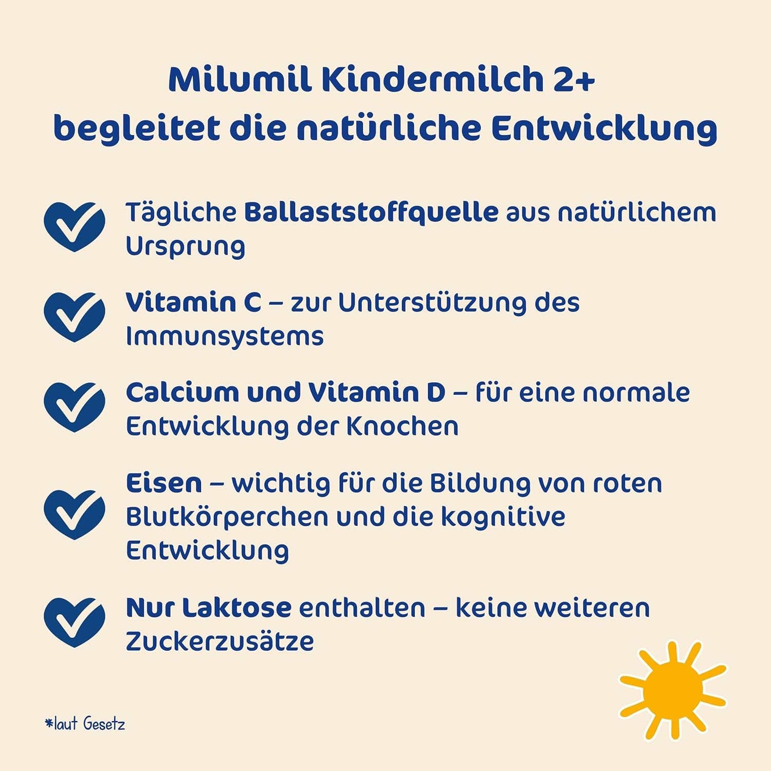 Milupa Milumil Lait de croissance 2+ - Dès 1 an - Pour les petits enfants en phase de croissance - 5 x 550 g