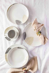 MÄSER 931215 Service de table joliment décoré pour 6 personnes, service combiné 30 pièces, avec formes sans cadre, porcelaine, blanc