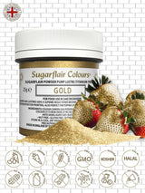 Sugarflair Pump Recharge Or - Pack de recharge de colorant alimentaire en spray à pompe - 25g