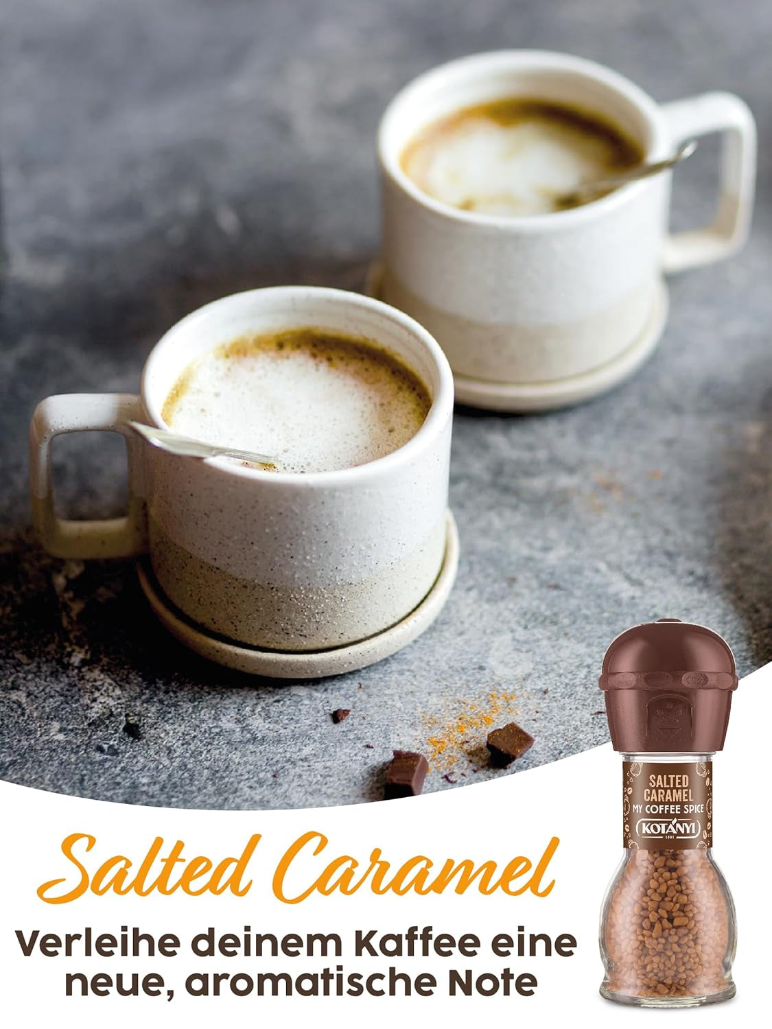 Garniture de café au caramel salé Kotanyi | feiner Caramellgeschmack, 4er Pack (4 x 65g)