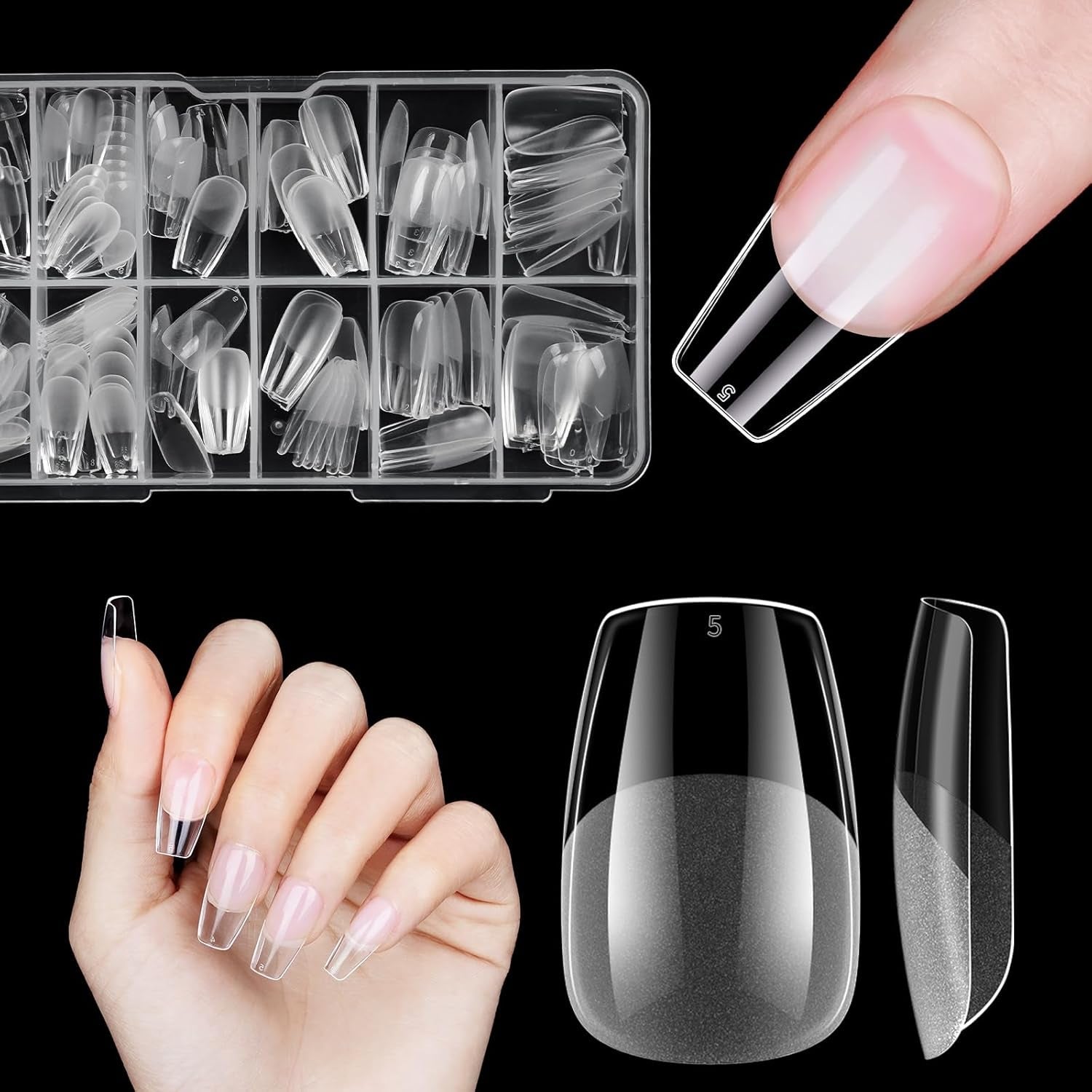 Faux ongles courts ballerine, 120 pièces, colle sur 12 tailles, ongles artificiels courts, Gel souple, couverture complète, pointes pour ongles courts en Gel S