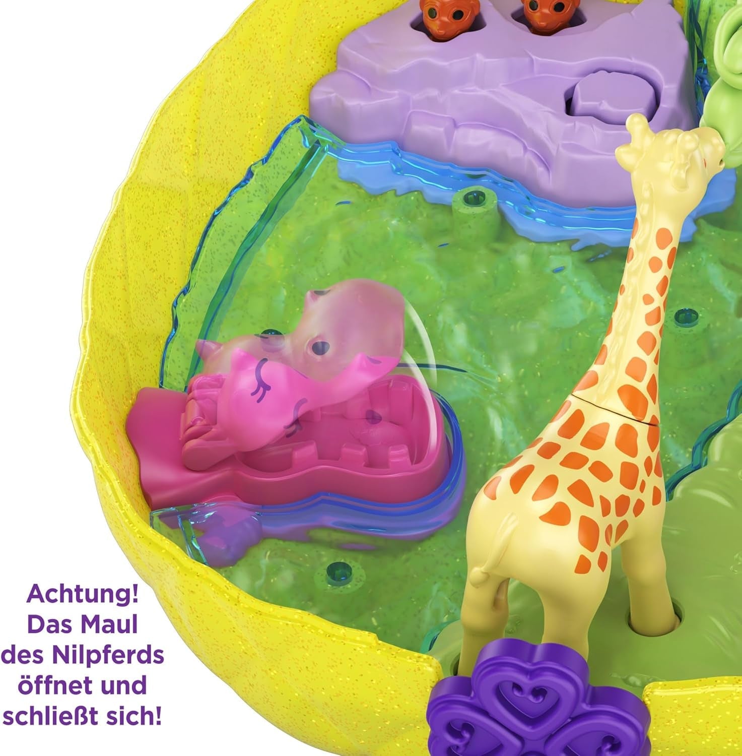 Polly Pocket GKJ64 - Pineapple Pocket Compact portable avec 8 fonctionnalités amusantes, des poupées Polly et Lila, 2 accessoires et une feuille d'autocollants ; jouet pour enfants à partir de 4 ans