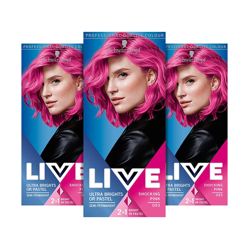 Live Ultra Bright ou Pastel Red Hair Dye 3 Pack Semi Permanent Color dure jusqu'à 15 lavages - 092 Pillar Box Red Naty Shop Pastel Hair Dye Pink 3 Pack (Pack de 1)