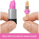 Barbie Mini Barbieland, lot de 5 poupées Fashionistas, env. Mini poupées de 3,8 cm de hauteur dans des manches de rouge à lèvres, ensemble de collection surprise (les styles peuvent varier), JBD26 Naty Shop Dolls
