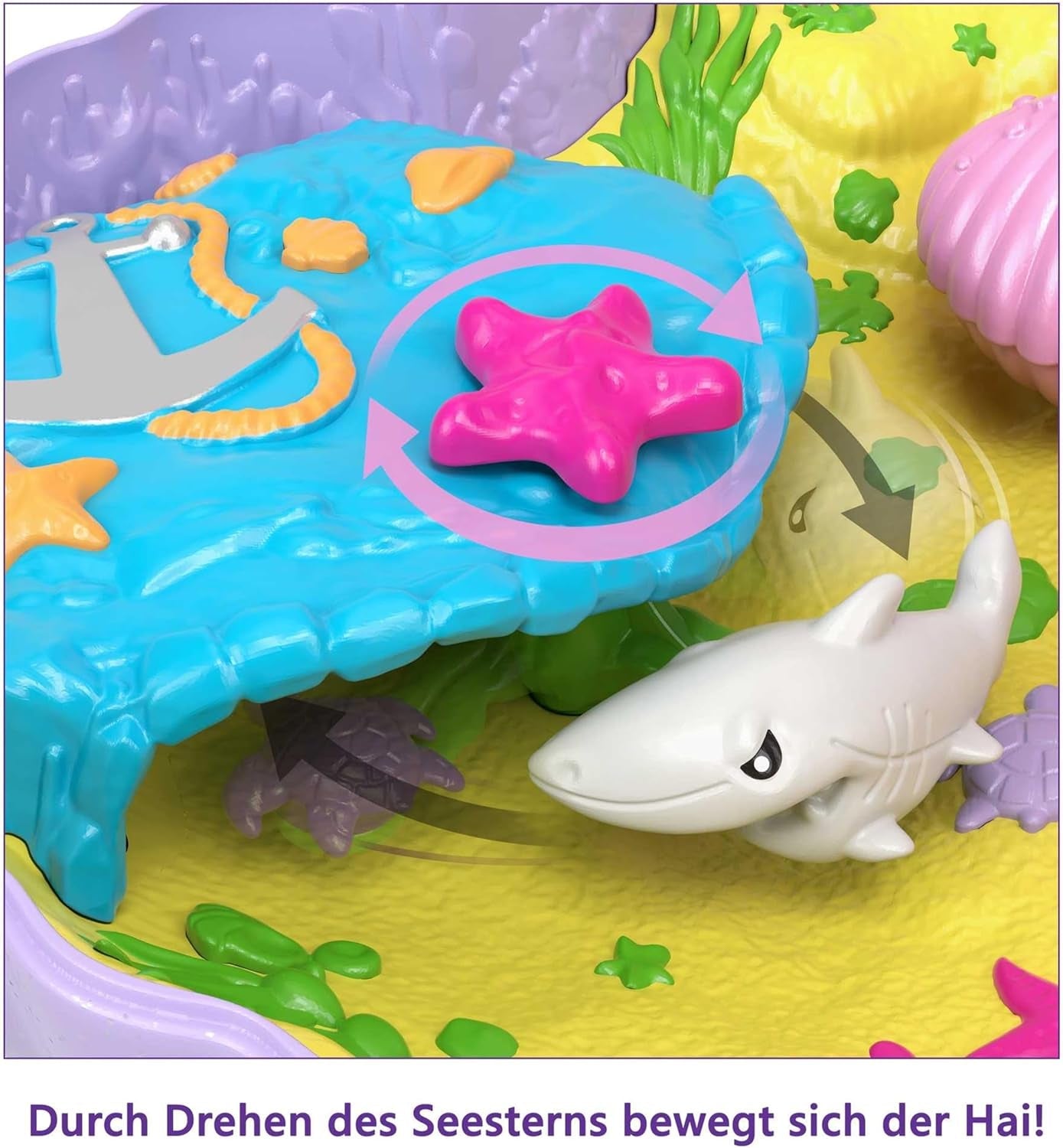 Polly Pocket Boîte de rangement Sac coquillage avec 2 poupées et 1 sous-marin Polly Pocket Sirène Jouet 4 ans et plus GNH11