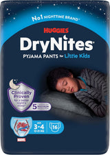 Huggies DryNites Couches pour énurésie nocturne, garçons de 13 à 17 ans environ (48-60 kg), 33 pièces (3 x 11), paquet mensuel géant, slip XL