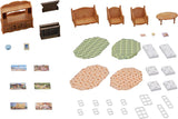 5716 Maison de ville avec grenier - Maison de poupée et salon de maison de campagne L5339 - Meubles de maison de poupée, 30 x 50 cm, 1 pièce (1 paquet), en plastique