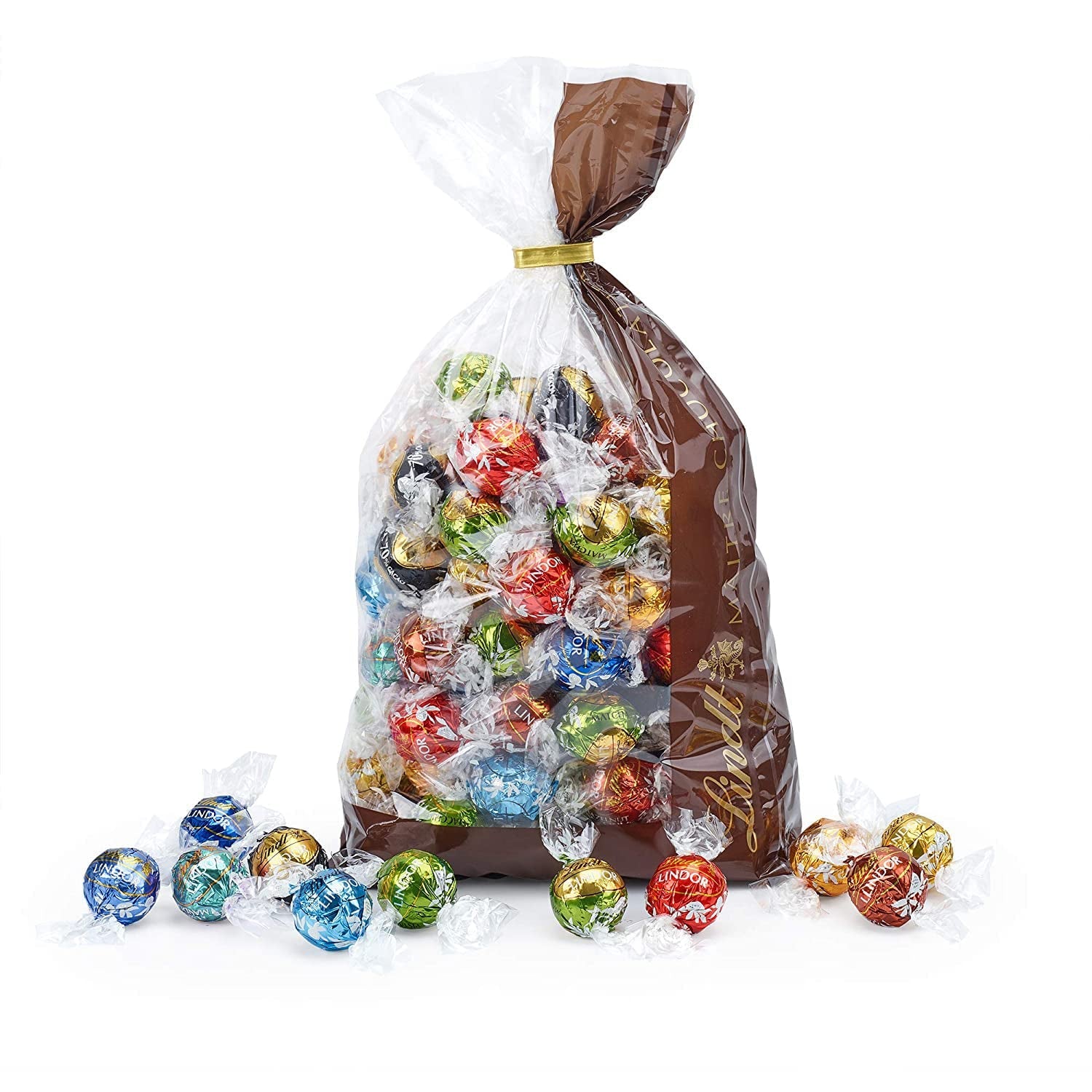 Assortiment Lindt Chocolat LINDOR | 1371 g, Classique | env. 80 boules de chocolat (lait, blanc, noir 60%, noisette) | Emballage en vrac, 1 kg