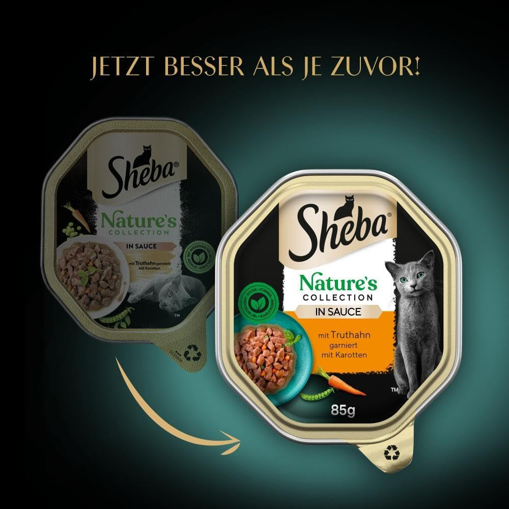 SHEBA Nourriture humide pour chats, Collection Nature's en sauce à la dinde, 2 x 11 x 85 g