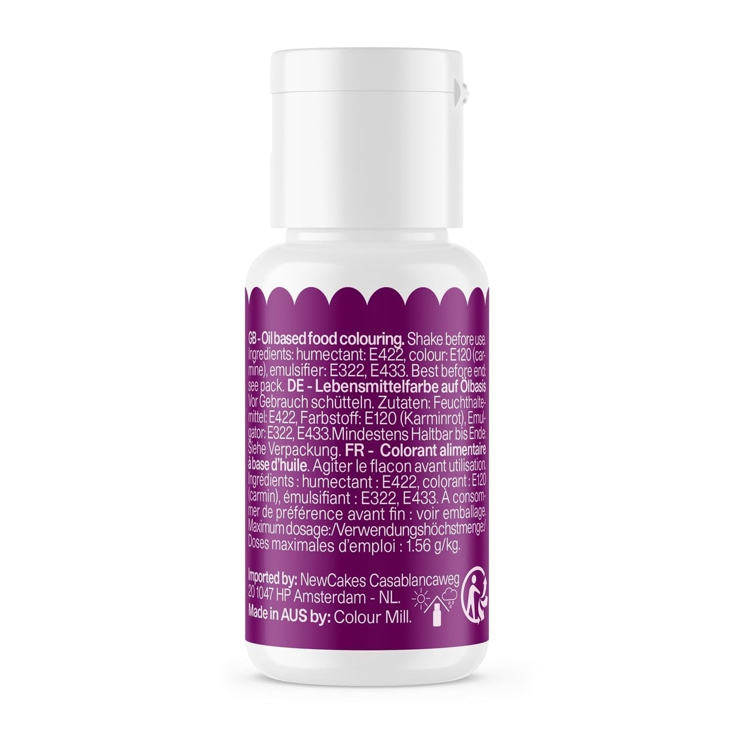 Colorant alimentaire à base d'huile de raisin Color Mill Oil Blend - Colorant alimentaire pour chocolat, fondant, muffins, gâteaux, pâtisserie, macarons - Colorant alimentaire pour décoration de gâteaux - 20 ml