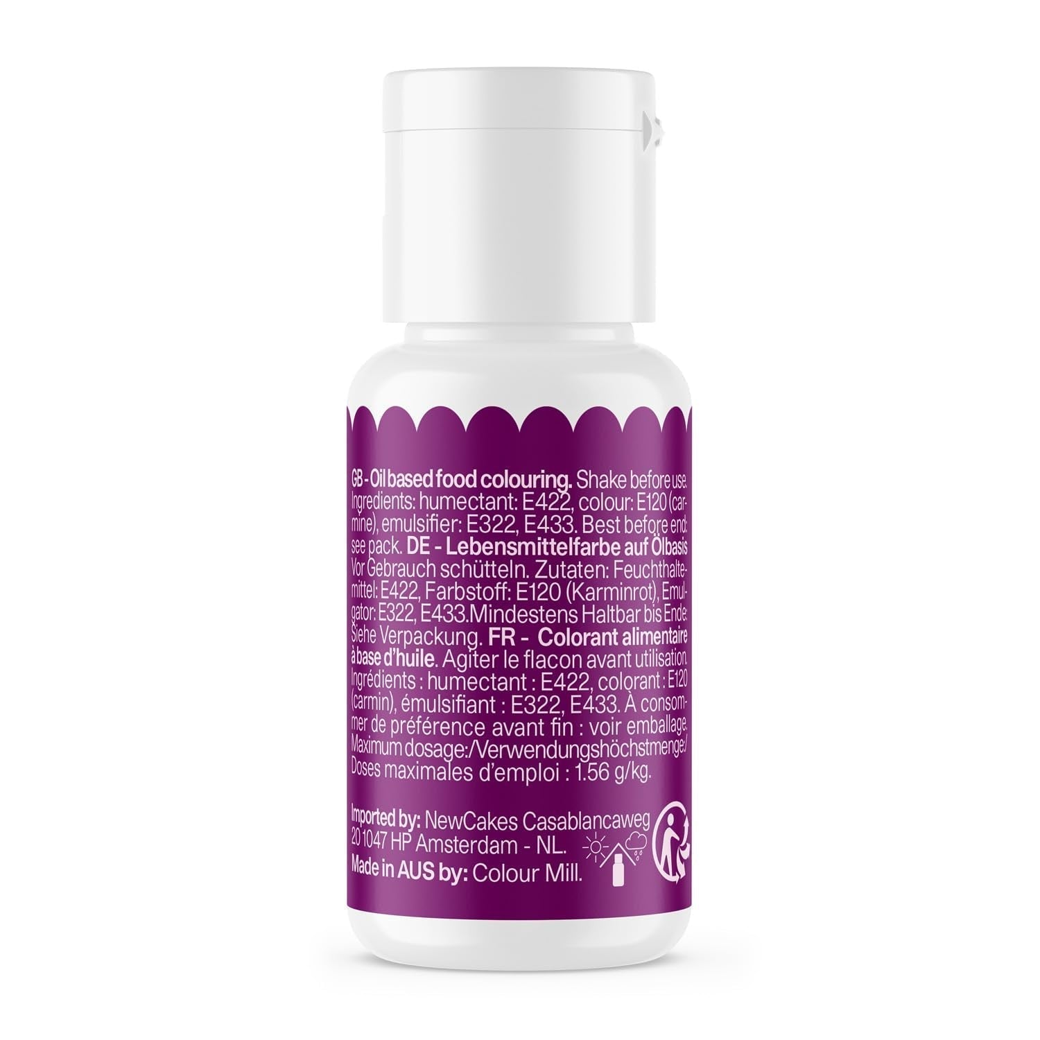 Colorant alimentaire à base d'huile de raisin Color Mill Oil Blend - Colorant alimentaire pour chocolat, fondant, muffins, gâteaux, pâtisserie, macarons - Colorant alimentaire pour décoration de gâteaux - 20 ml