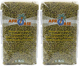 AFROASE - Haricots verts mungo - 1 x 1 kg (Pack de 2)