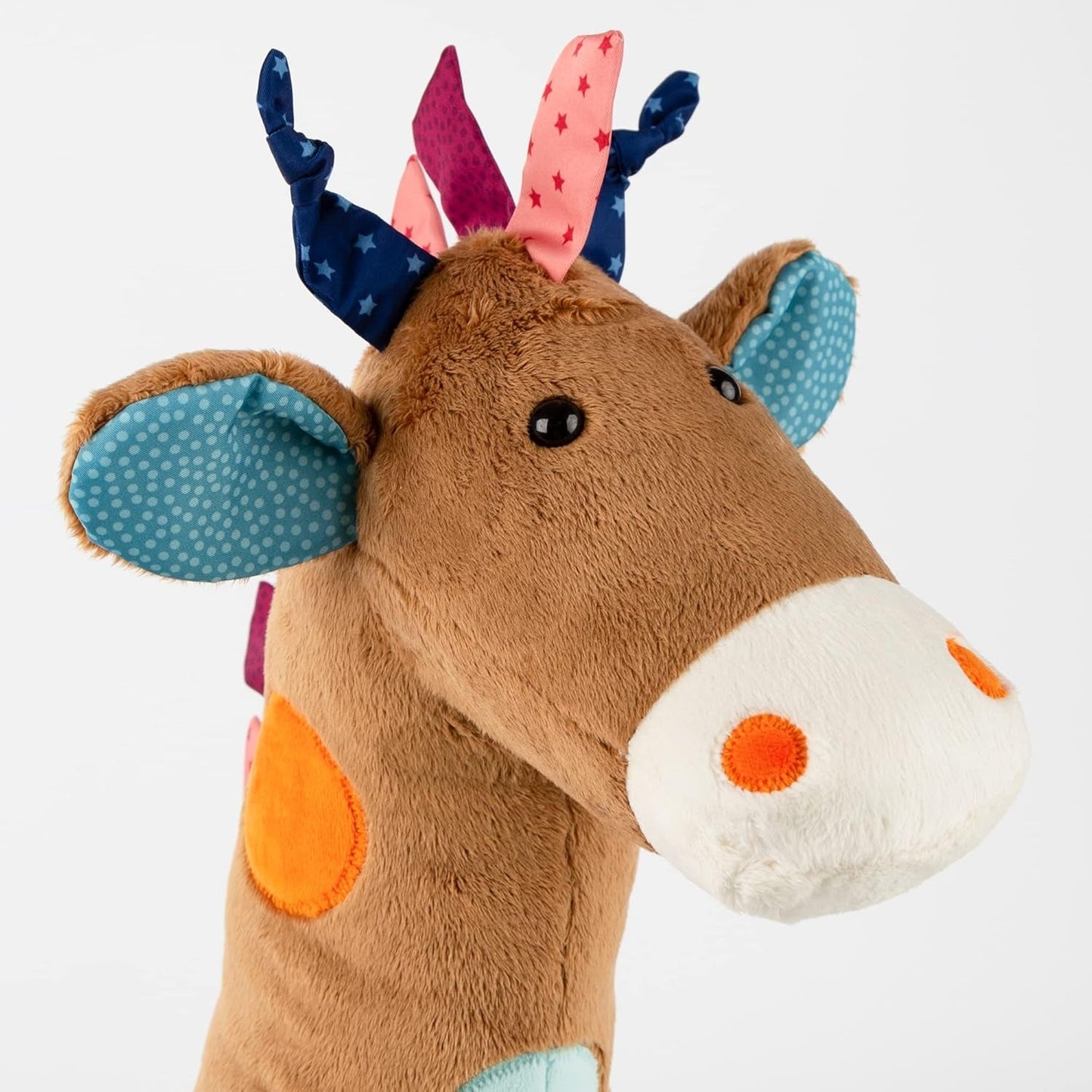 SIGIKID 42863 Jouet Bébé Girafe XXL, Jouet Éducatif PlayQ, Peluche avec Anneau de Dentition, Hochet, Miroir, Couinant, pour Bébés et Enfants à partir de 3 Mois, Multicolore/Girafe 72cm Jouets Bebe Naty Shop