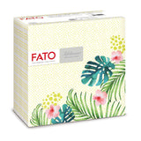 Fato - Serviettes en papier sec, airlaid, effet textile, paquet de 50 serviettes, 40X40 pliées en format 4, Tropicana Decor