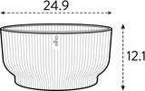 elho Vibes Fold Bowl 25 - Pots de fleurs d'intérieur - 100% plastique recyclé - Ø 24,9 x H 12,1 cm - Blanc/Lin blanc